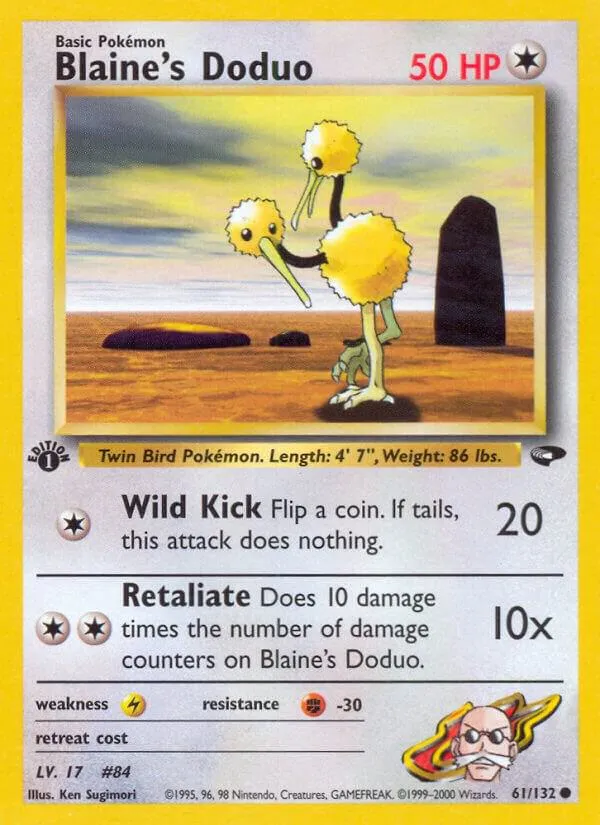 Gym Challenge 英語版 Blaine's Doduo 61 カード表面