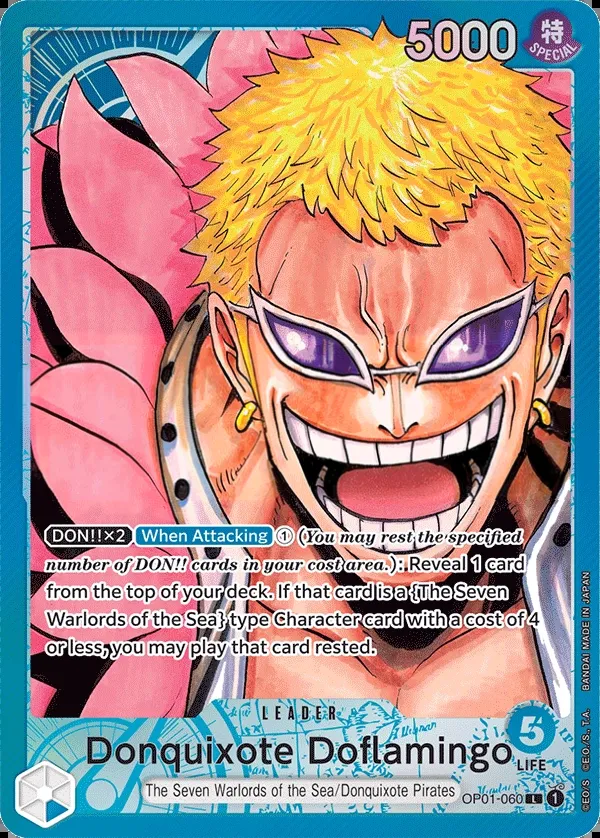 Romance Dawn 영어판 Donquixote Doflamingo OP01-060 · 패럴렐 카드 앞면