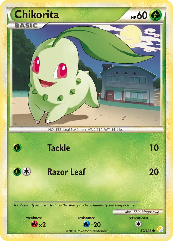 HeartGold & SoulSilver 영어판 Chikorita 59 카드 앞면