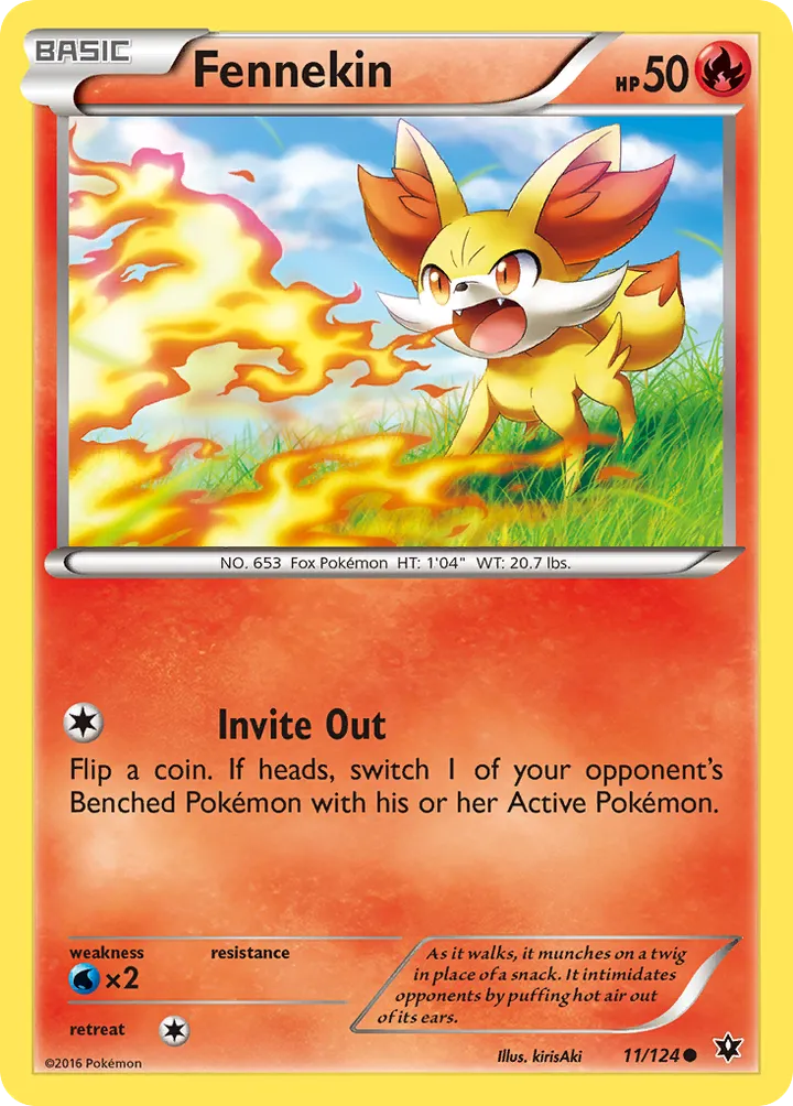 XY—Fates Collide 영어판 Fennekin 11 카드 앞면