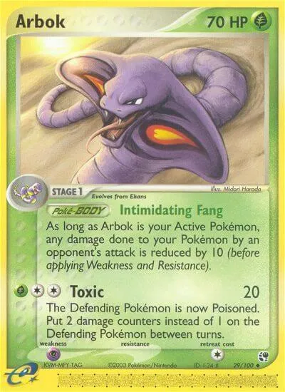 EX Sandstorm 영어판 Arbok 29 카드 앞면