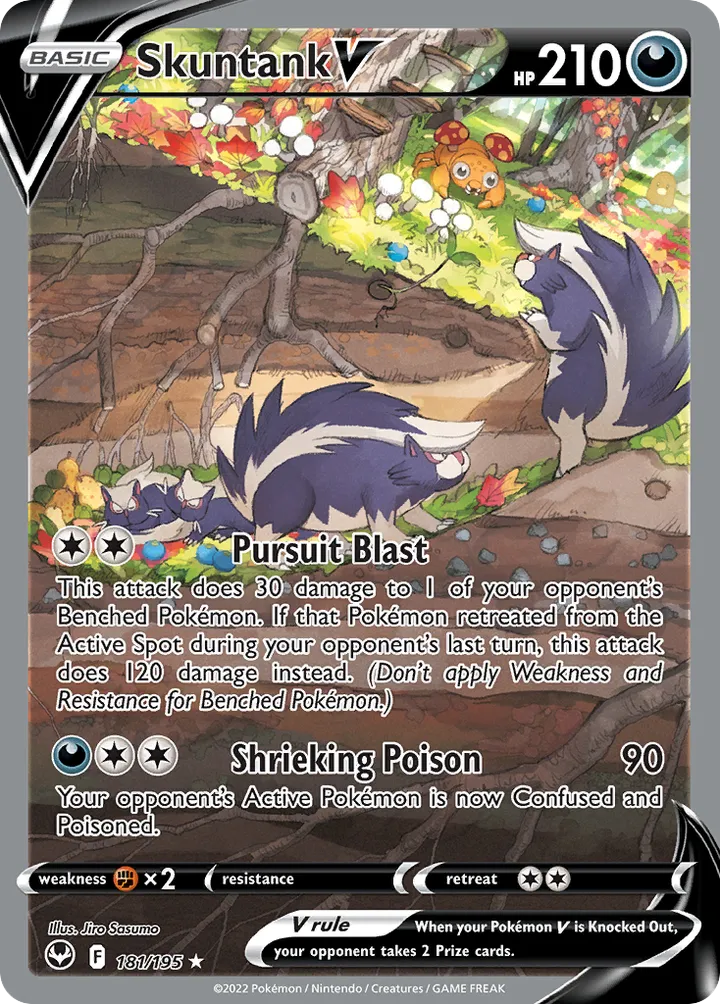 Sword & Shield—Silver Tempest 영어판 Skuntank V 181 카드 앞면