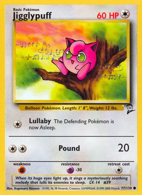 Base Set 2 영어판 Jigglypuff 77 카드 앞면