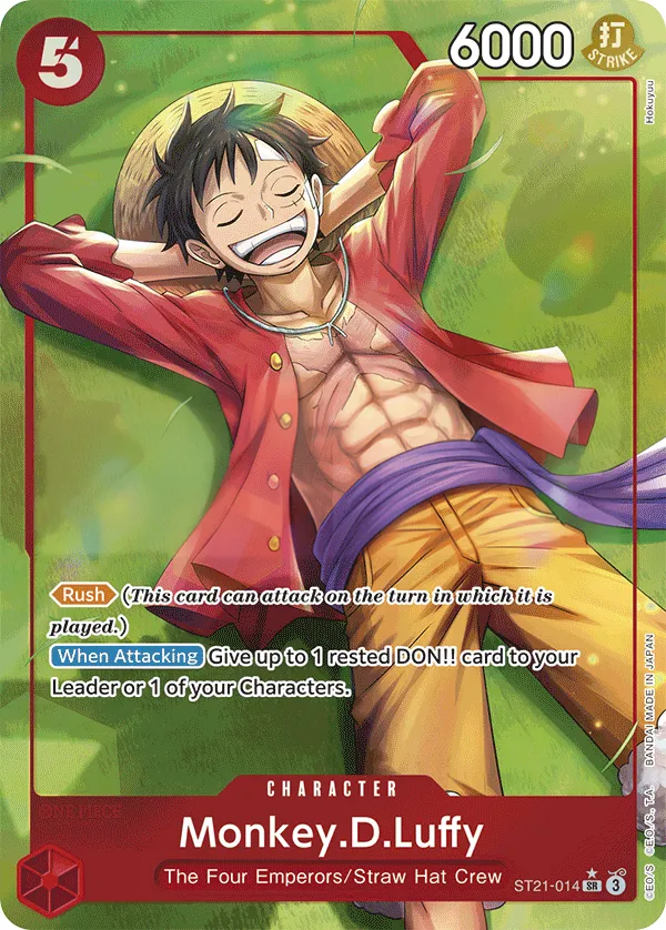 GEAR5 英語版 Monkey.D.Luffy ST21-014 · パラレル カード表面