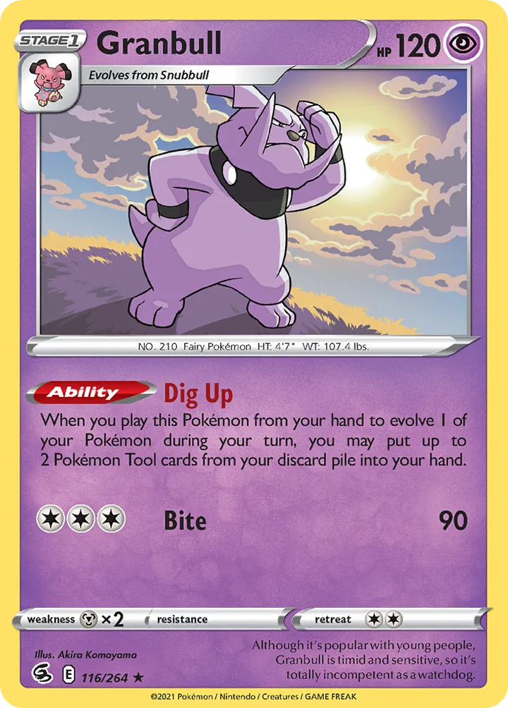 Sword & Shield—Fusion Strike 영어판 Granbull 116 카드 앞면