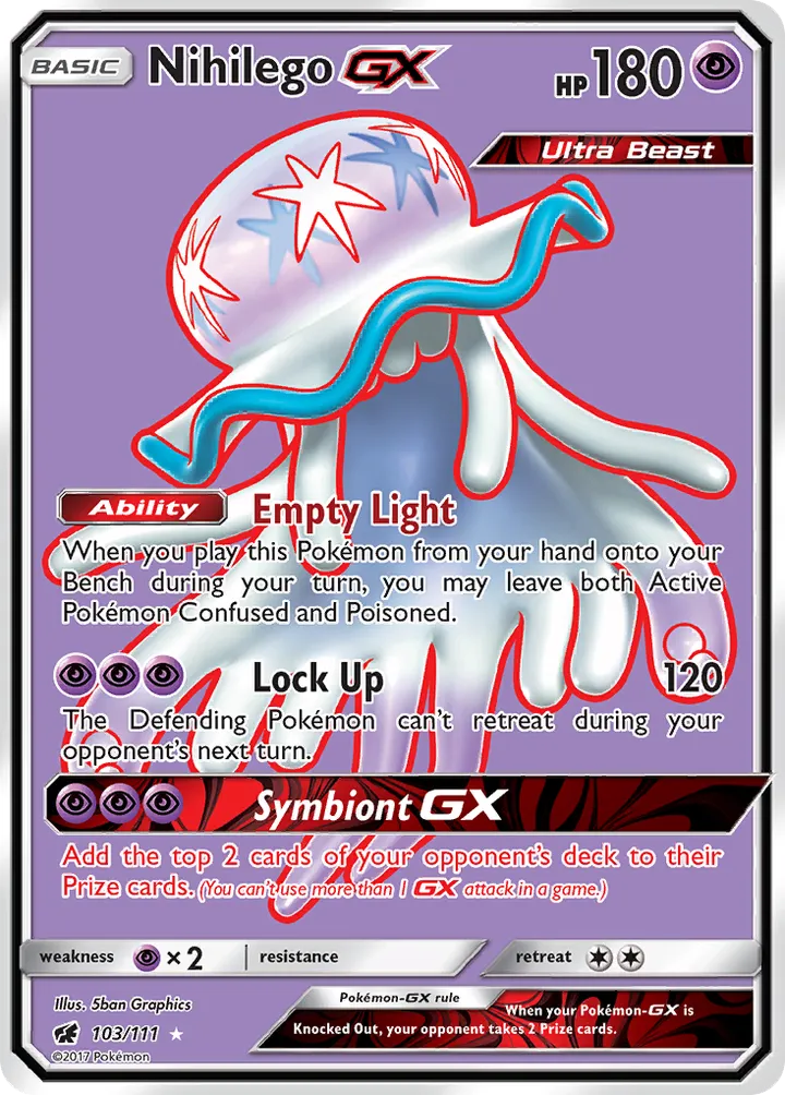 Sun & Moon—Crimson Invasion 영어판 Nihilego-GX 103 카드 앞면