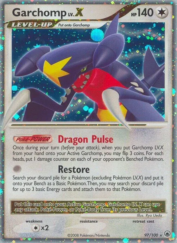 Diamond & Pearl—Majestic Dawn 영어판 Garchomp LV.X 97 카드 앞면