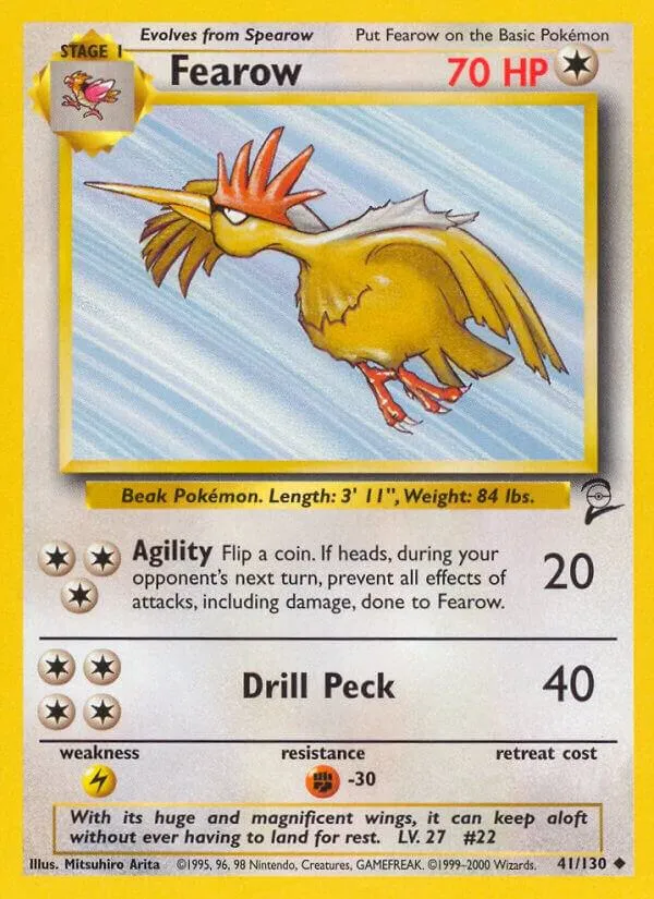 Base Set 2 영어판 Fearow 41 카드 앞면
