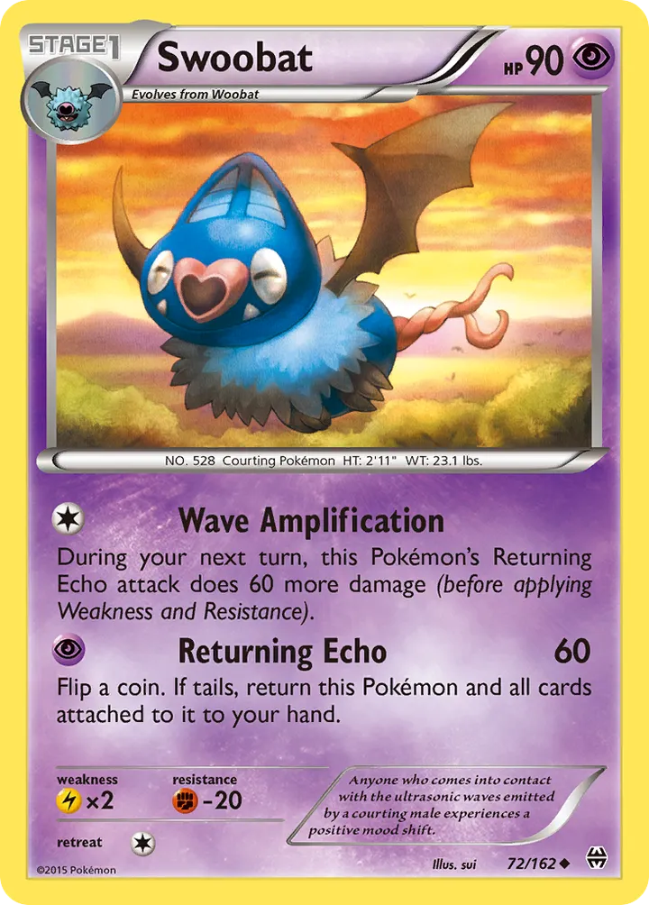 XY—BREAKthrough 영어판 Swoobat 72 카드 앞면