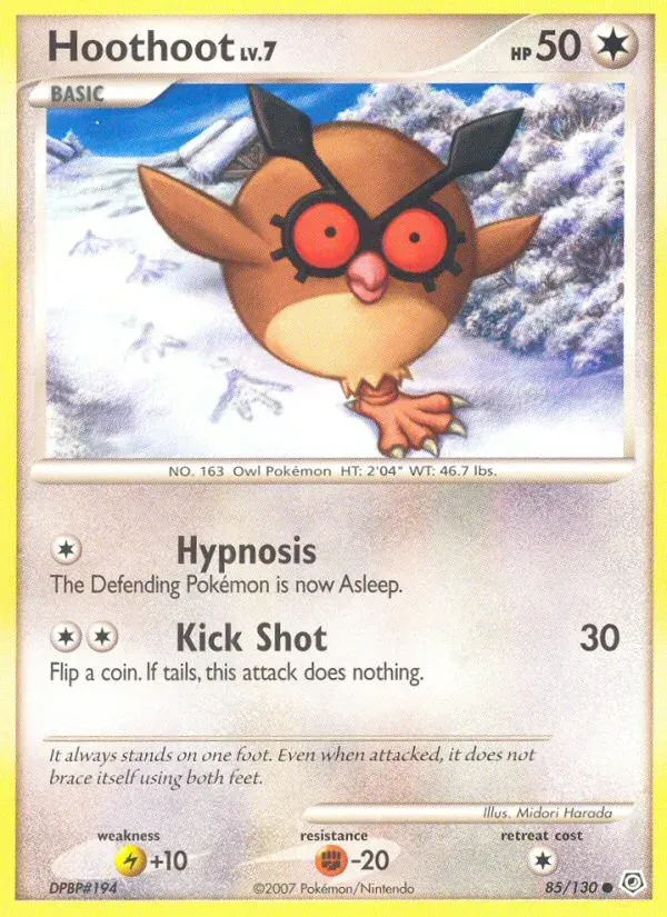 Front of Hoothoot 85, Diamond & Pearl English