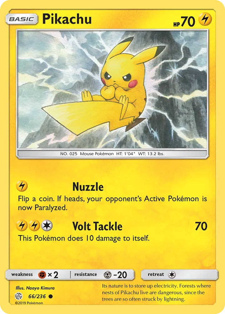 Front of Pikachu 66, Sun & Moon—Cosmic Eclipse English
