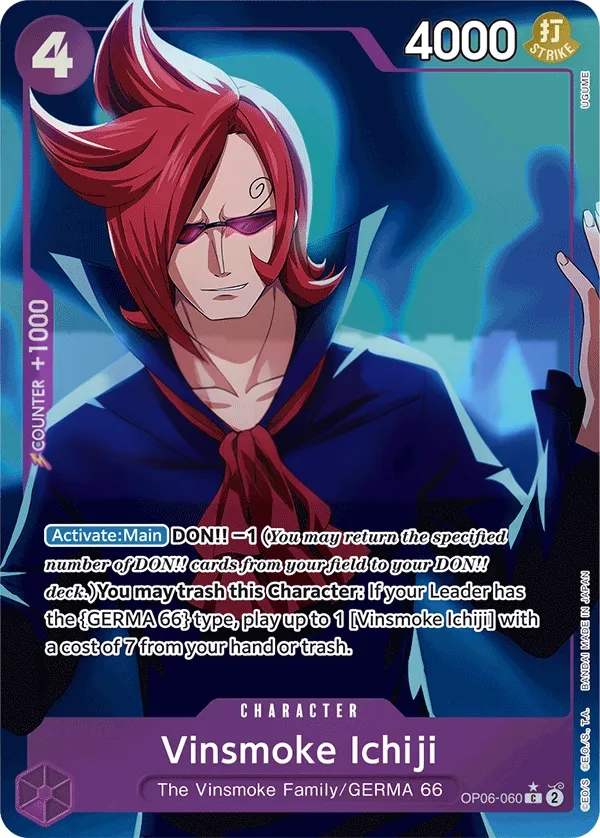 Wings of the Captain 英語版 Vinsmoke Ichiji OP06-060 · パラレル 3 カード表面