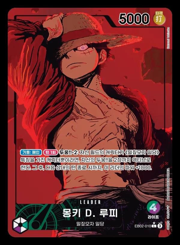 Front of 몽키 D. 루피 EB02-010 · Parallel, Anime 25th collection Korean