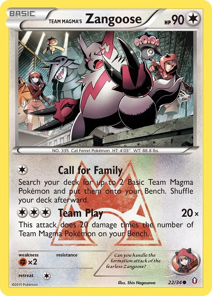 Double Crisis 英語版 Team Magma's Zangoose 22 カード表面
