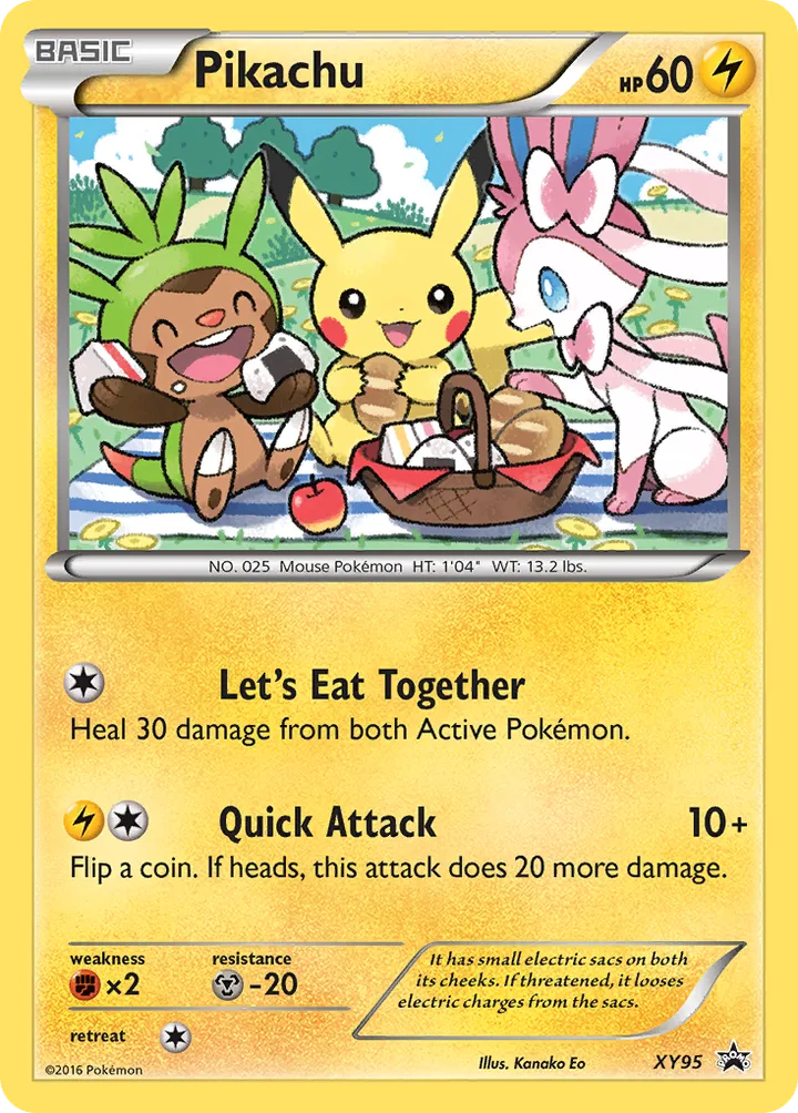 XY Black Star Promos 英語版 Pikachu XY95 カード表面