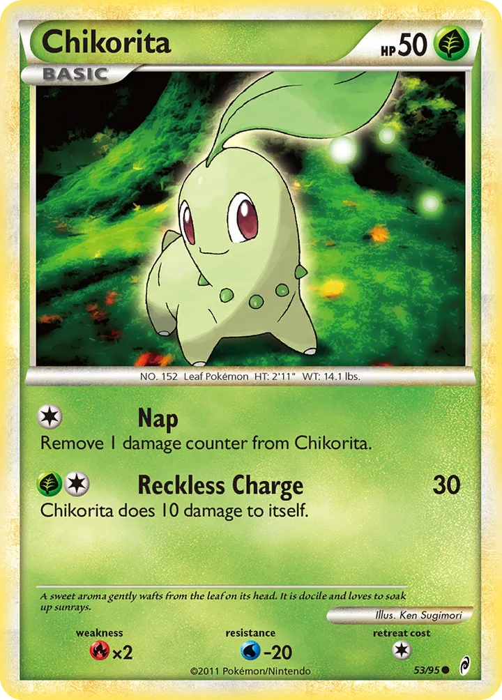 Pokémon TCG: Call of Legends 영어판 Chikorita 53 카드 앞면