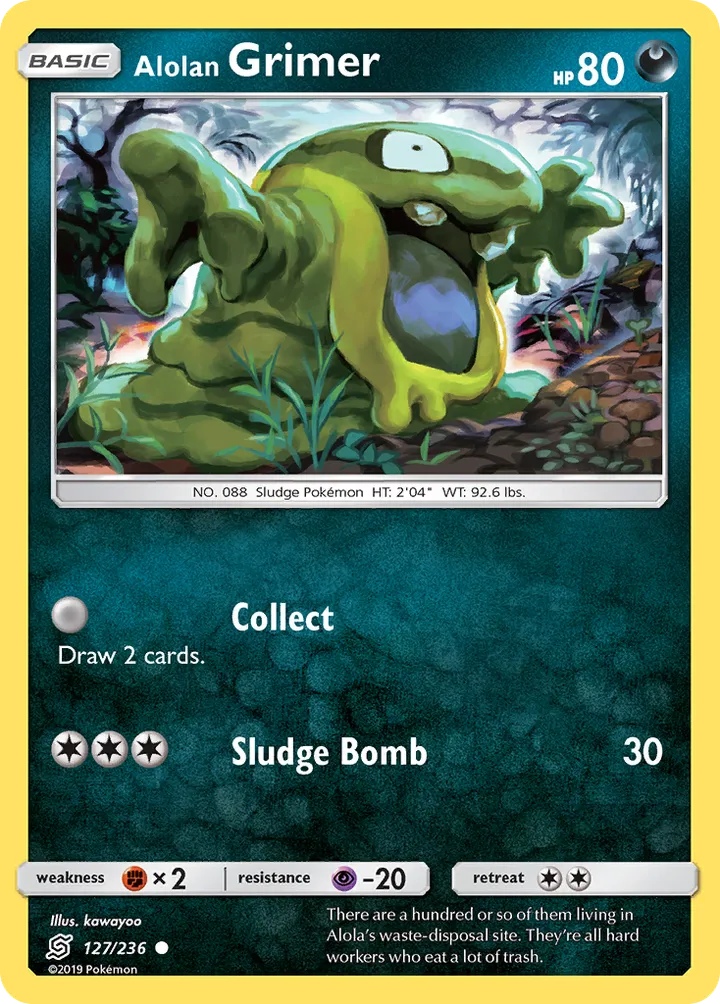 Sun & Moon—Unified Minds 영어판 Alolan Grimer 127 카드 앞면