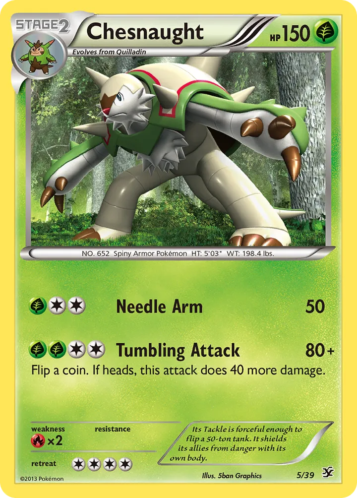 Front of Chesnaught 5, Kalos Starter Set English
