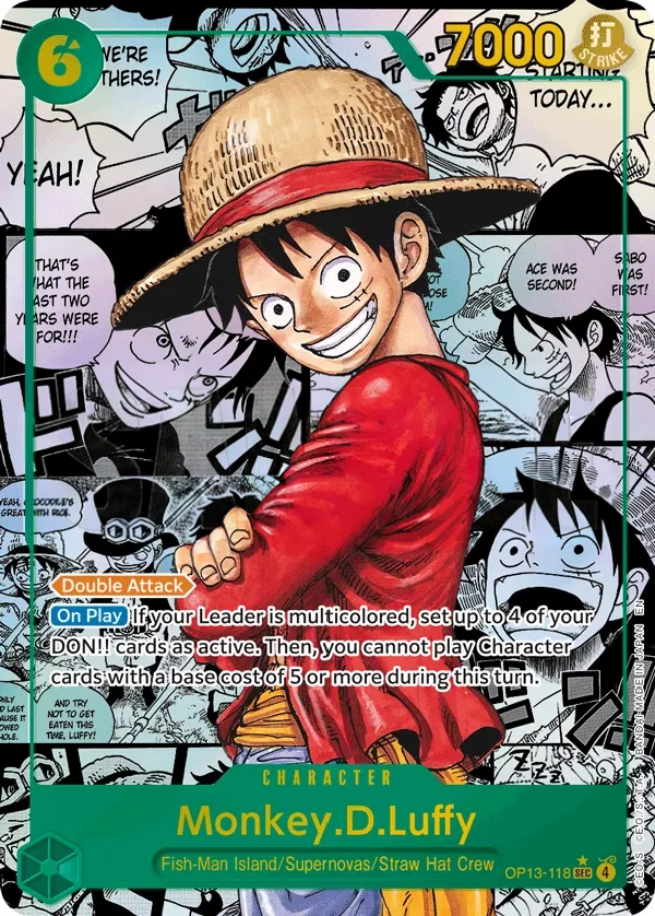 Carrying on His Will 영어판 Monkey.D.Luffy OP13-118 · 패럴렐 2 카드 앞면