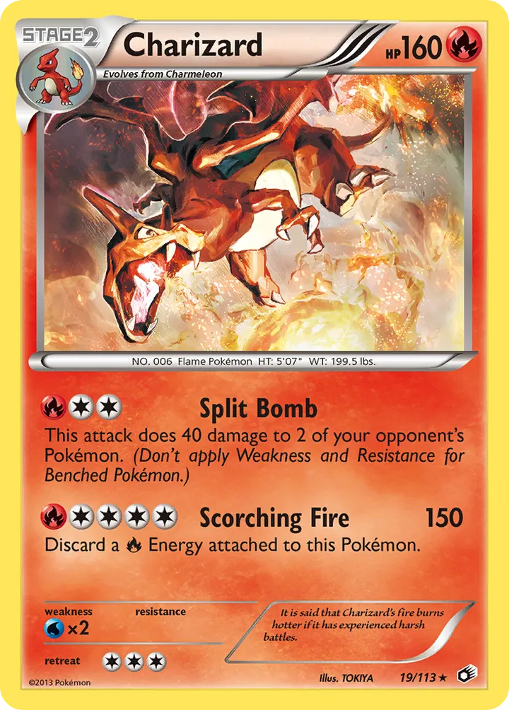 Black & White—Legendary Treasures 영어판 Charizard 19 카드 앞면