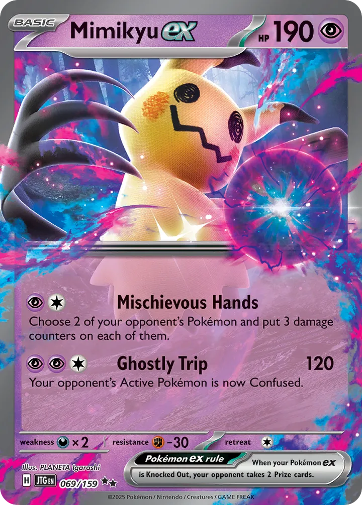 Scarlet & Violet—Journey Together 영어판 Mimikyu ex 69 카드 앞면