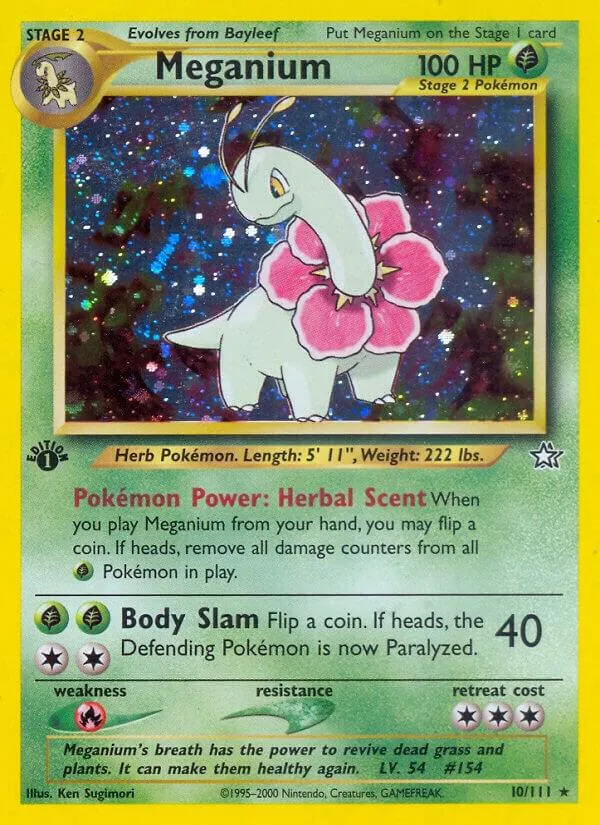 Front of Meganium 10, Neo Genesis English