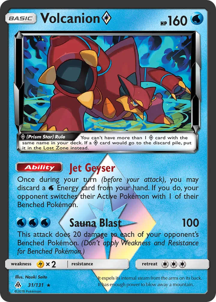 Sun & Moon—Forbidden Light 英語版 Volcanion ◇ 31 カード表面