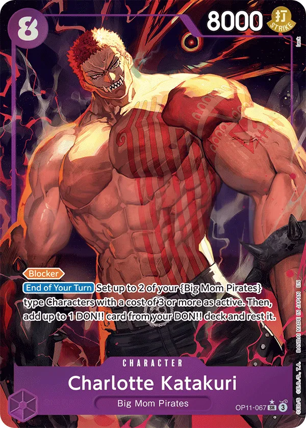 A Fist of Divine Speed 英語版 Charlotte Katakuri OP11-067 · パラレル カード表面