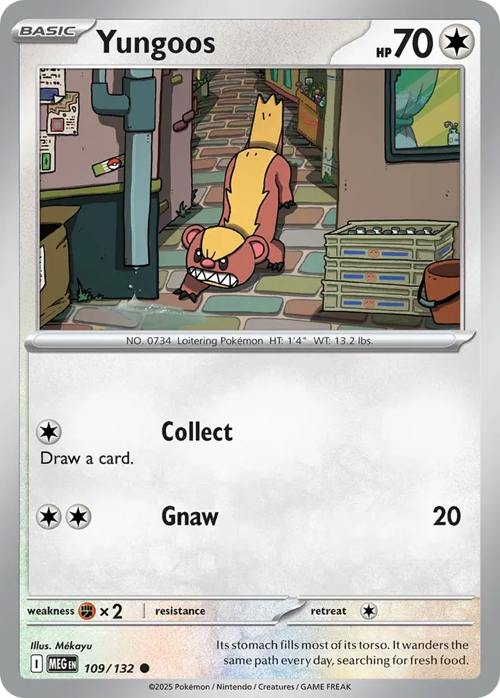 Mega Evolution 英語版 Yungoos 109 カード表面