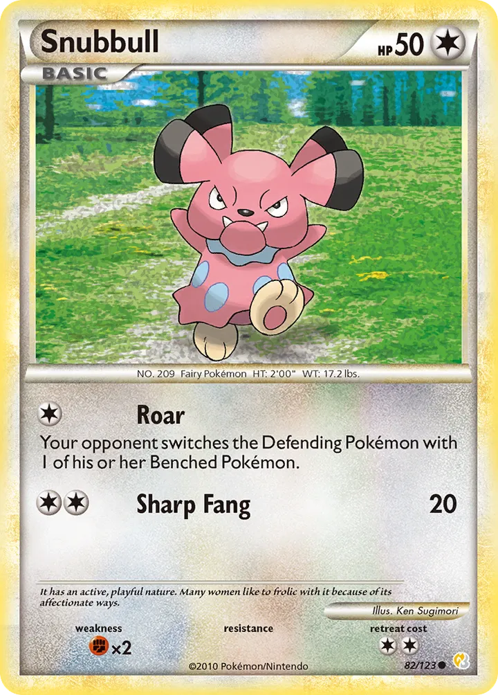 HeartGold & SoulSilver 영어판 Snubbull 82 카드 앞면