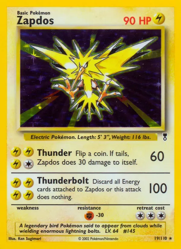 Legendary Collection 영어판 Zapdos 19 카드 앞면