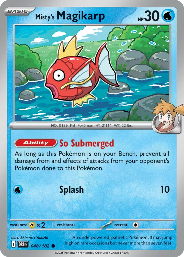 Scarlet & Violet—Destined Rivals 영어판 Misty's Magikarp 48 카드 앞면