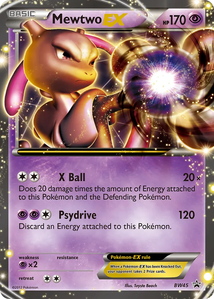 BW Black Star Promos 英語版 Mewtwo-EX BW45 カード表面