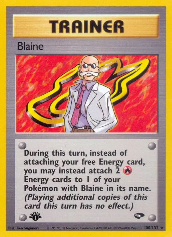 Gym Challenge 영어판 Blaine 100 카드 앞면
