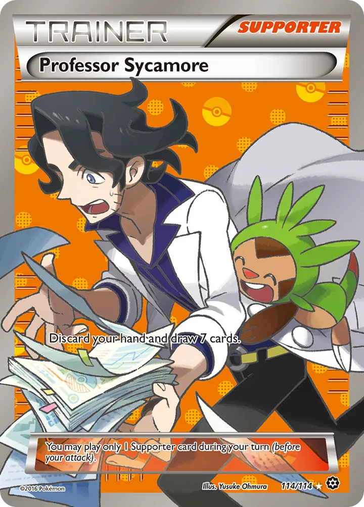 XY—Steam Siege 영어판 Professor Sycamore 114 카드 앞면