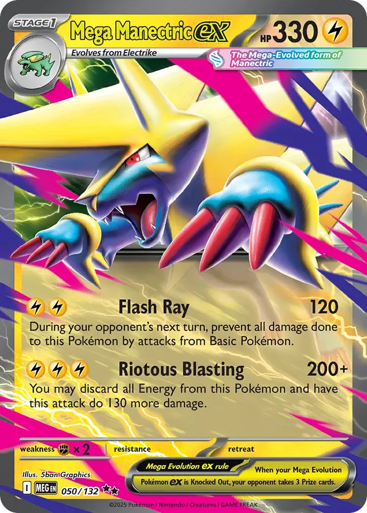 Mega Evolution 英語版 Mega Manectric ex 50 カード表面