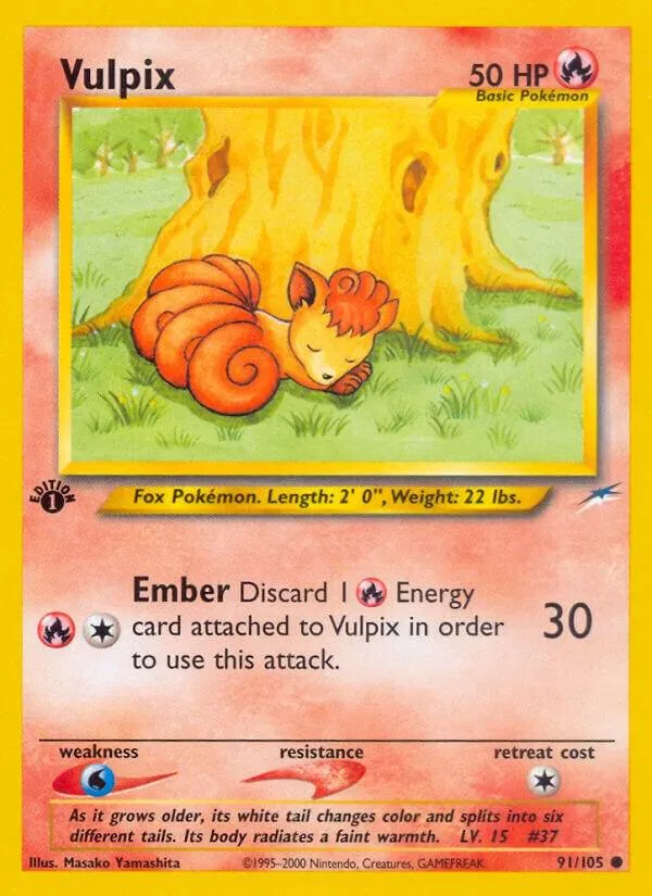 Neo Destiny 영어판 Vulpix 91 카드 앞면