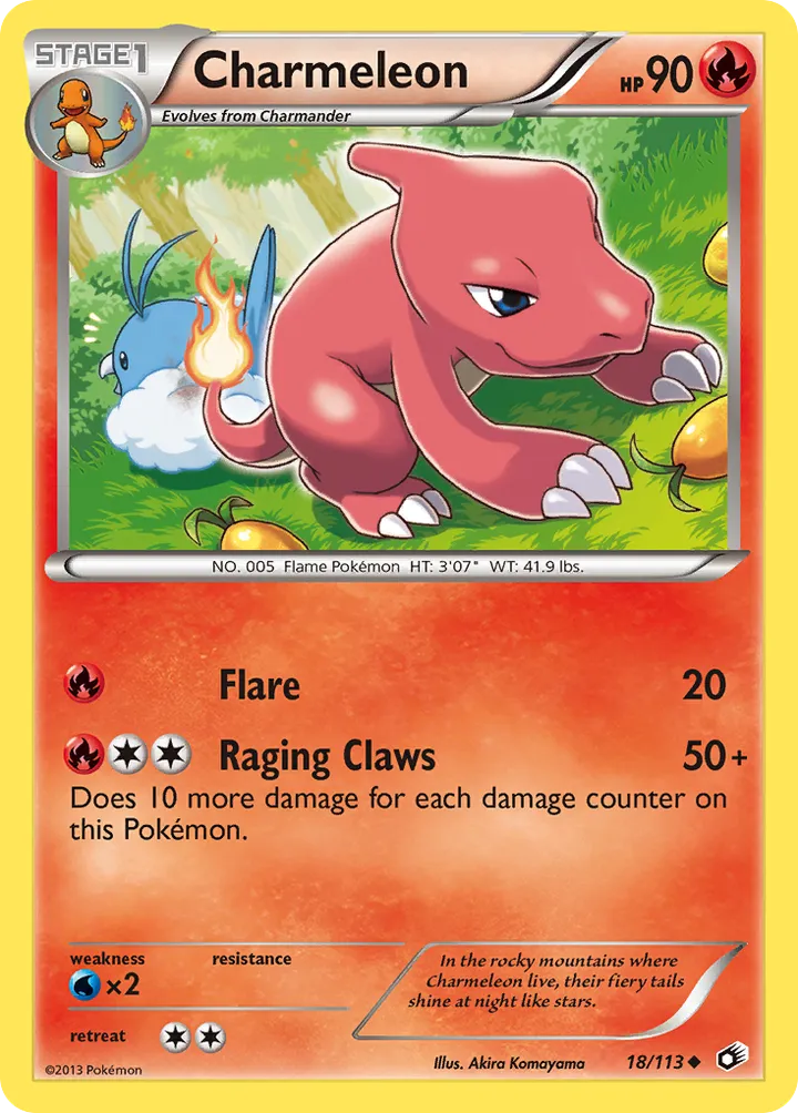 Black & White—Legendary Treasures 영어판 Charmeleon 18 카드 앞면