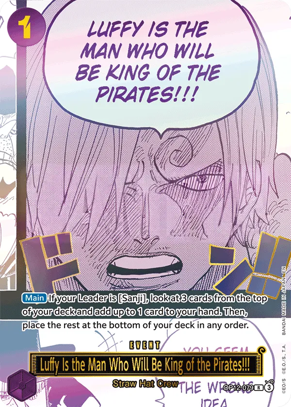 Legacy of the Master 영어판 Luffy Is the Man Who Will Be King of the Pirates!!! OP12-079 · 패럴렐 카드 앞면
