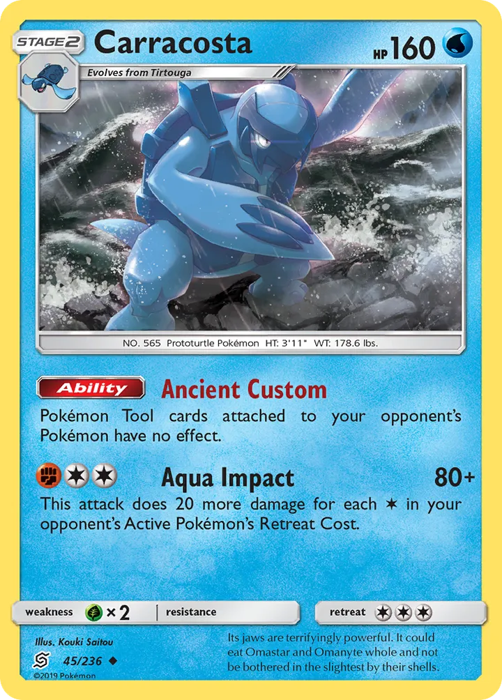 Sun & Moon—Unified Minds 英語版 Carracosta 45 カード表面