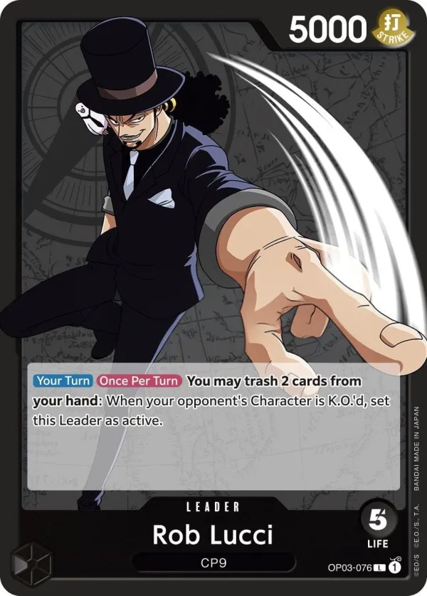 Pillars of Strength 영어판 Rob Lucci OP03-076 카드 앞면