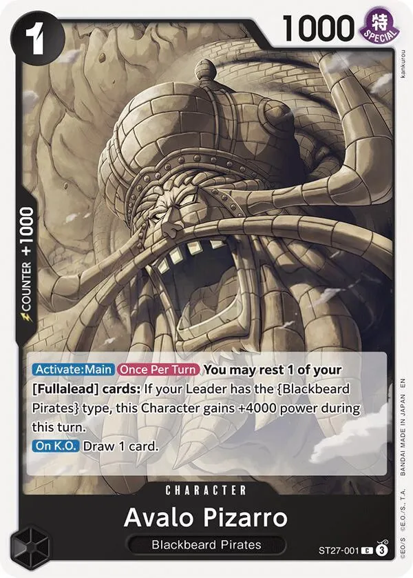 BLACK Marshall.D.Teach 영어판 Avalo Pizarro ST27-001 카드 앞면