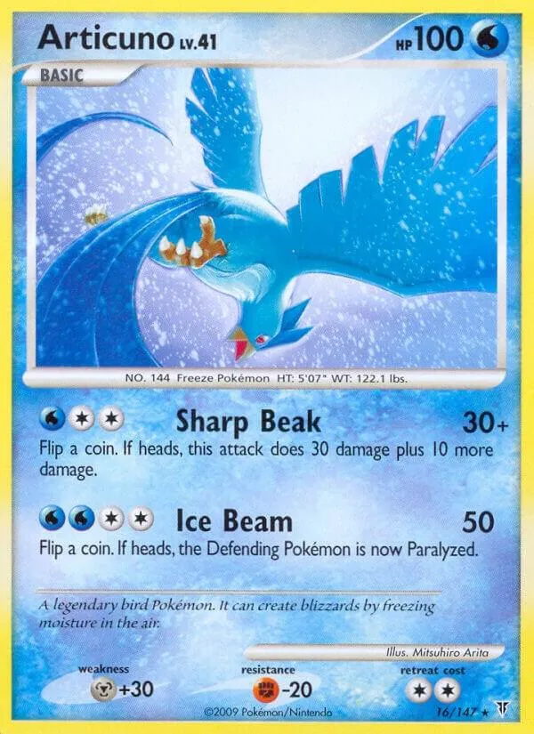 Platinum—Supreme Victors 영어판 Articuno 16 카드 앞면