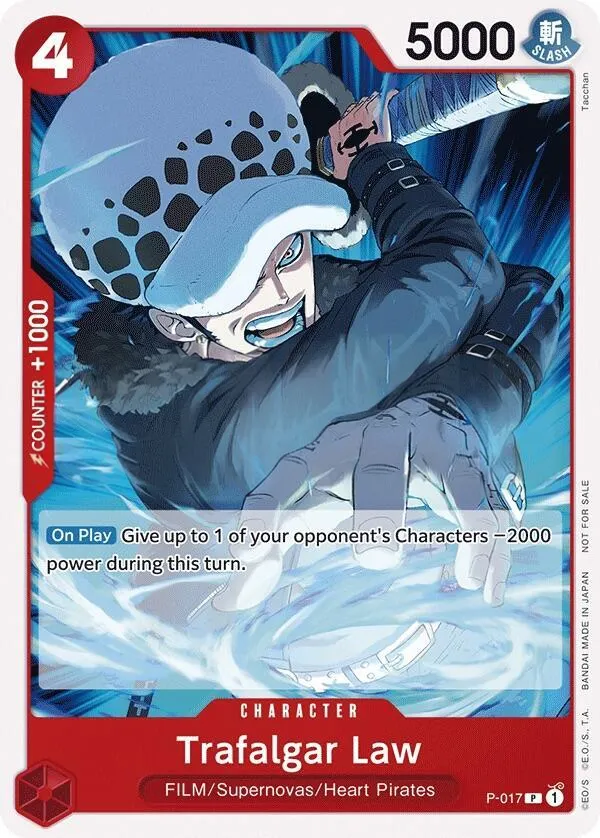 Promotion Cards 英語版 Trafalgar Law P-017 · パラレル カード表面