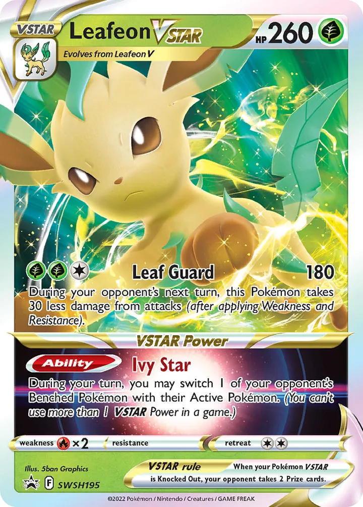 SWSH Black Star Promos 영어판 Leafeon VSTAR SWSH195 카드 앞면