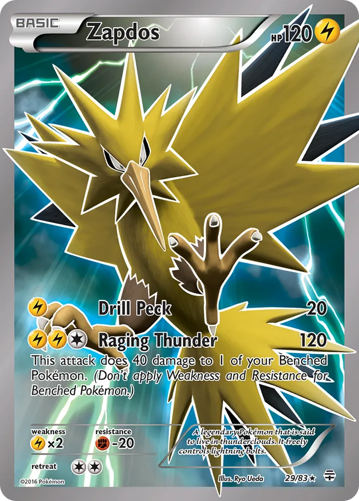 Generations 영어판 Zapdos 29 카드 앞면