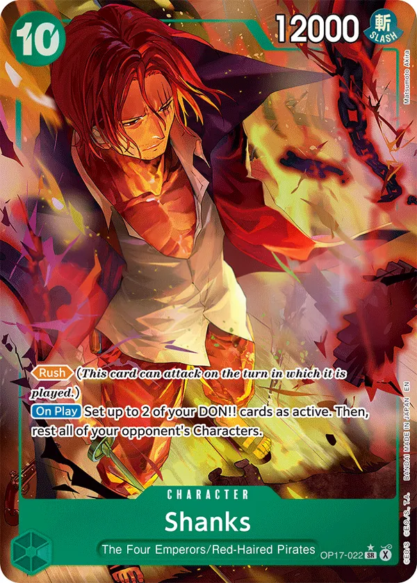 The World's Strongest Warriors 영어판 Shanks OP17-022 · 패럴렐 카드 앞면