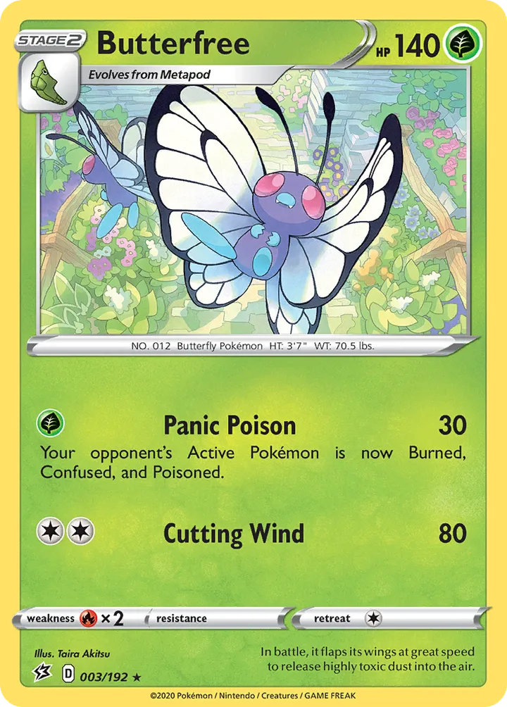 Sword & Shield—Rebel Clash 英語版 Butterfree 3 カード表面