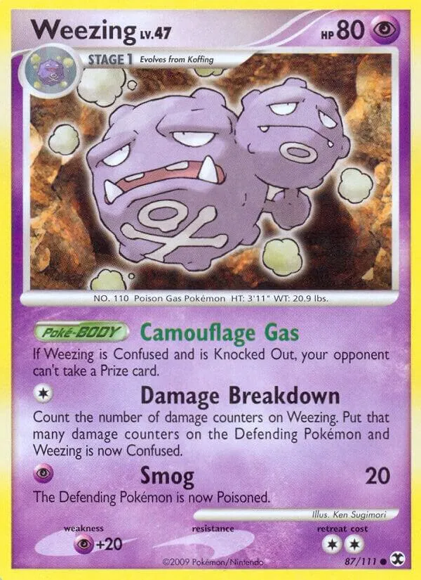 Platinum—Rising Rivals 英語版 Weezing 87 カード表面