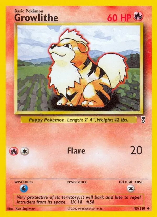 Legendary Collection 영어판 Growlithe 45 카드 앞면